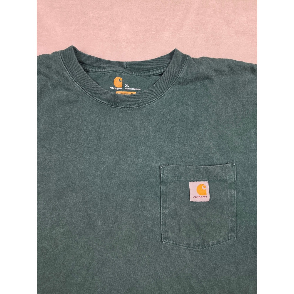 Carhartt K87 Pocket T-Shirt Mens XL Green Original Fit Workwear Cotton Tee